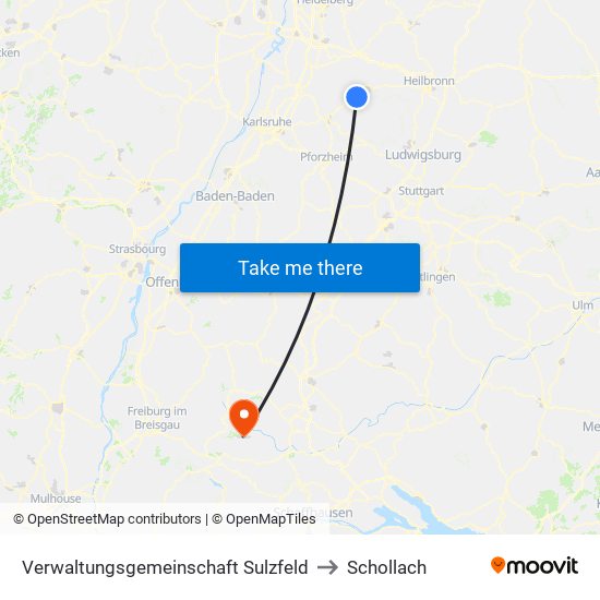 Verwaltungsgemeinschaft Sulzfeld to Schollach map