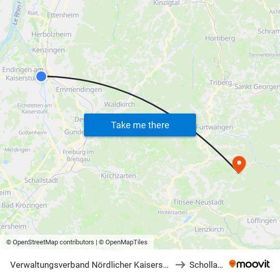 Verwaltungsverband Nördlicher Kaiserstuhl to Schollach map