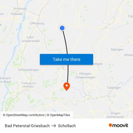 Bad Peterstal-Griesbach to Schollach map