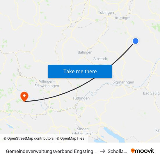 Gemeindeverwaltungsverband Engstingen to Schollach map