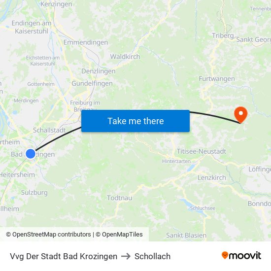 Vvg Der Stadt Bad Krozingen to Schollach map