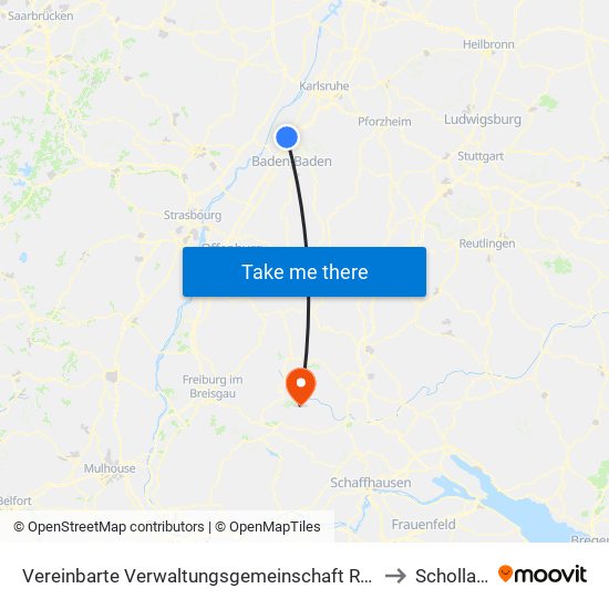 Vereinbarte Verwaltungsgemeinschaft Rastatt to Schollach map
