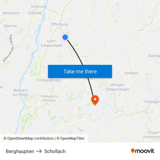 Berghaupten to Schollach map