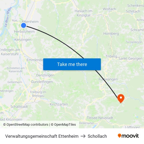 Verwaltungsgemeinschaft Ettenheim to Schollach map