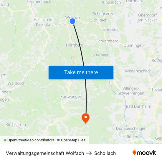 Verwaltungsgemeinschaft Wolfach to Schollach map
