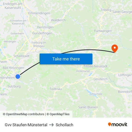 Gvv Staufen-Münstertal to Schollach map