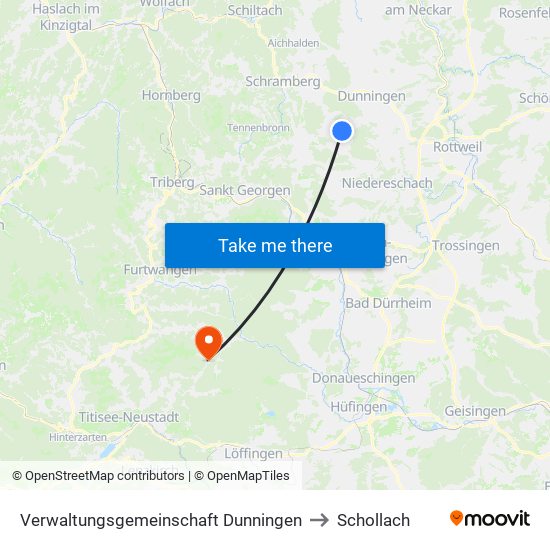 Verwaltungsgemeinschaft Dunningen to Schollach map