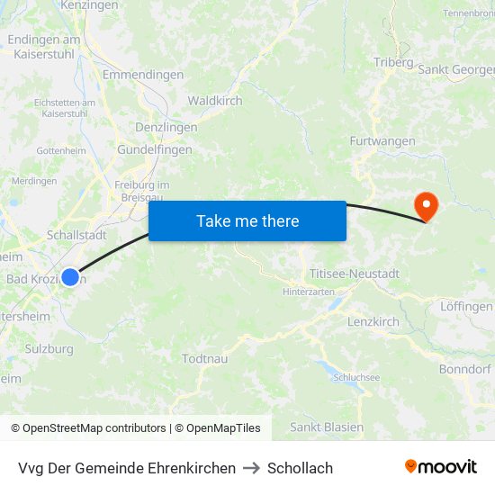 Vvg Der Gemeinde Ehrenkirchen to Schollach map