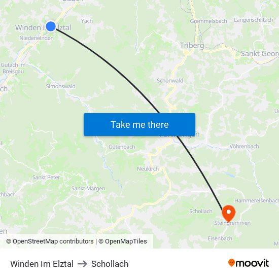 Winden Im Elztal to Schollach map