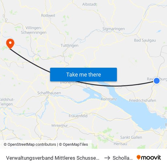 Verwaltungsverband Mittleres Schussental to Schollach map