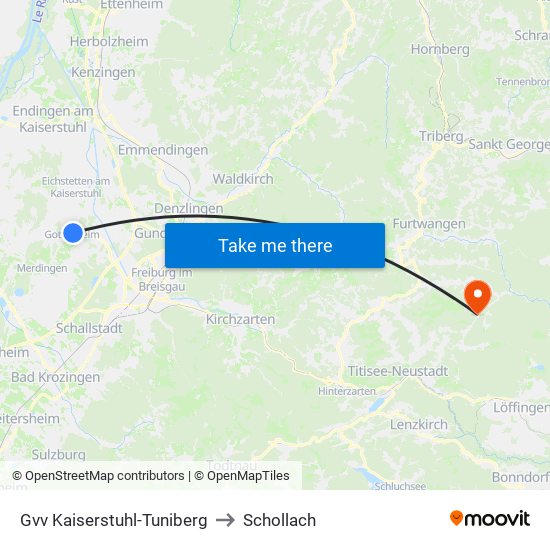 Gvv Kaiserstuhl-Tuniberg to Schollach map