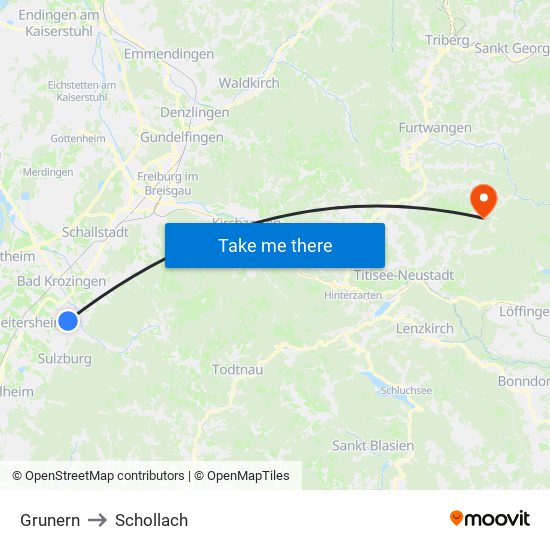 Grunern to Schollach map