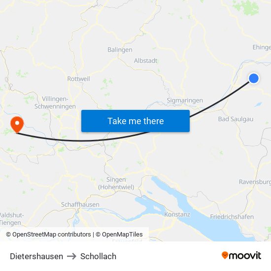 Dietershausen to Schollach map