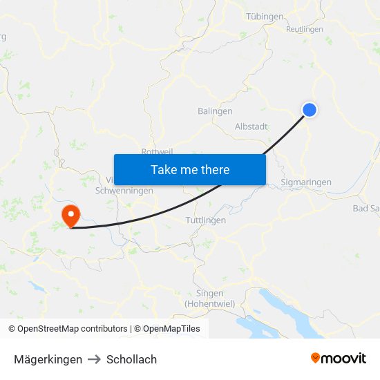 Mägerkingen to Schollach map