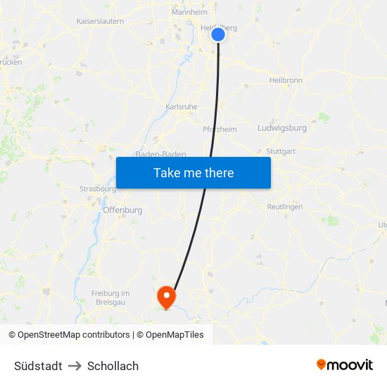 Südstadt to Schollach map