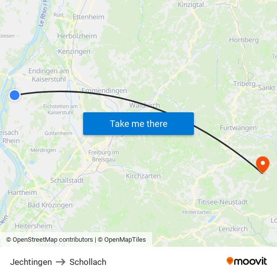 Jechtingen to Schollach map