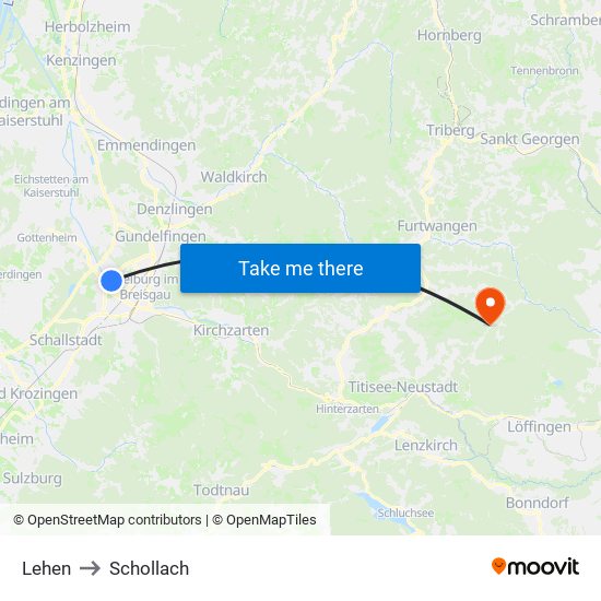 Lehen to Schollach map