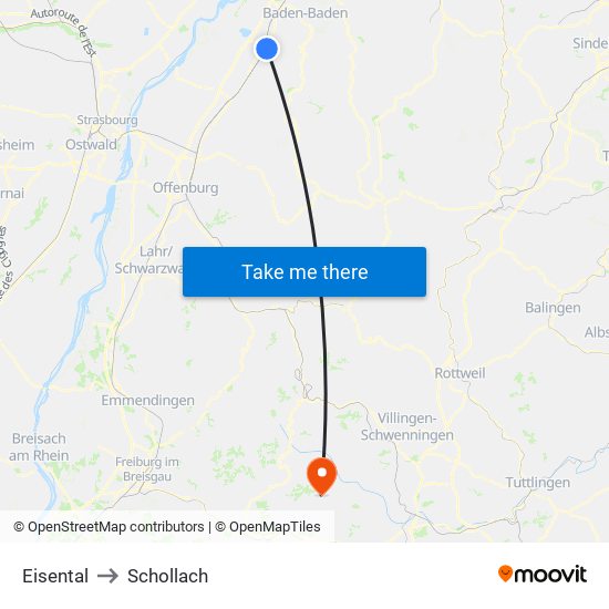 Eisental to Schollach map