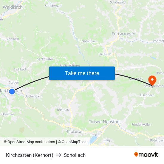 Kirchzarten (Kernort) to Schollach map