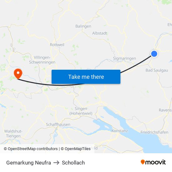 Gemarkung Neufra to Schollach map