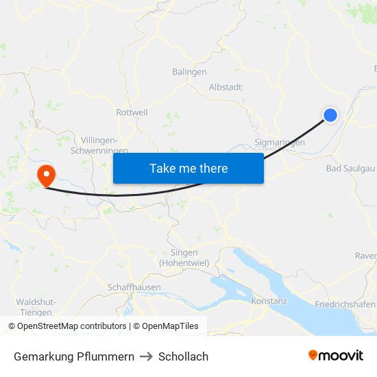 Gemarkung Pflummern to Schollach map