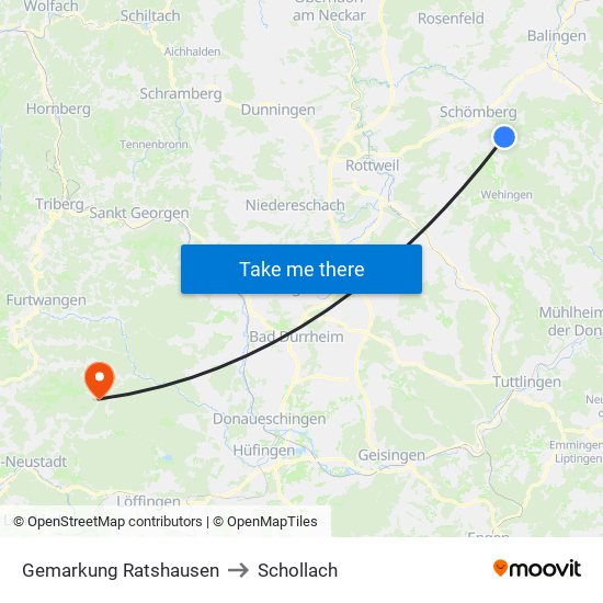 Gemarkung Ratshausen to Schollach map