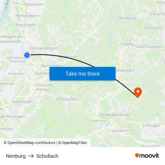 Nimburg to Schollach map