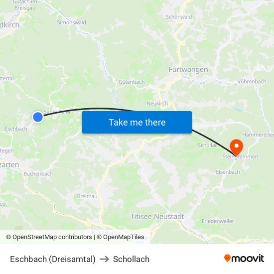 Eschbach (Dreisamtal) to Schollach map