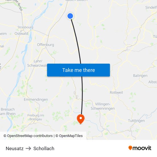 Neusatz to Schollach map