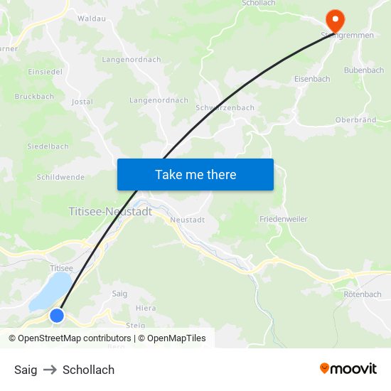 Saig to Schollach map