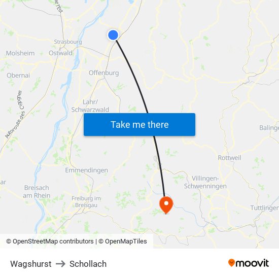 Wagshurst to Schollach map