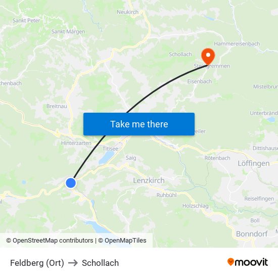 Feldberg (Ort) to Schollach map