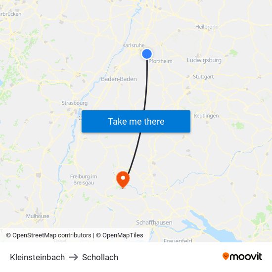 Kleinsteinbach to Schollach map