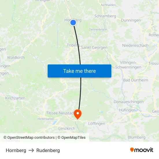 Hornberg to Rudenberg map