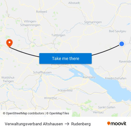 Verwaltungsverband Altshausen to Rudenberg map