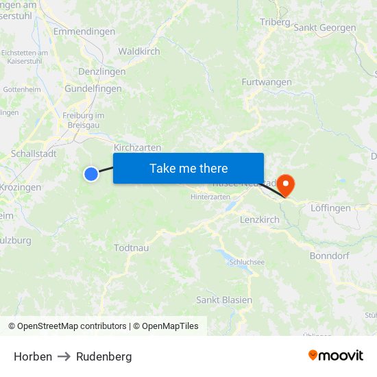 Horben to Rudenberg map