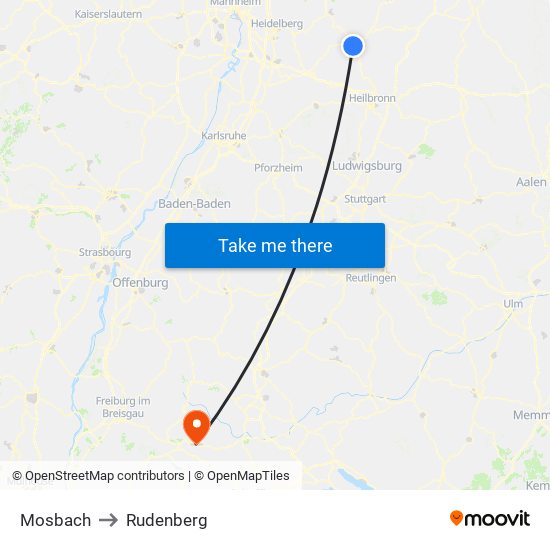 Mosbach to Rudenberg map