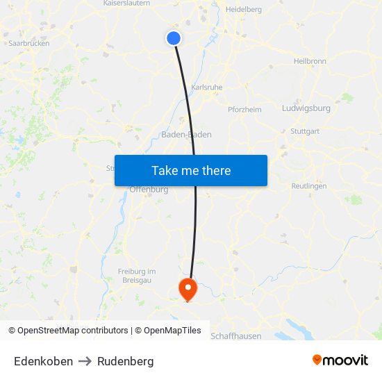 Edenkoben to Rudenberg map