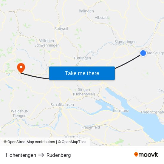 Hohentengen to Rudenberg map