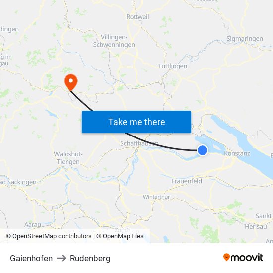 Gaienhofen to Rudenberg map