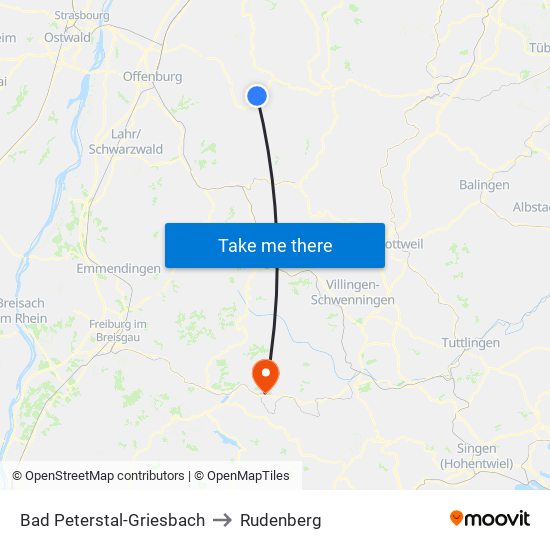 Bad Peterstal-Griesbach to Rudenberg map