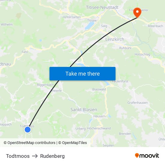 Todtmoos to Rudenberg map