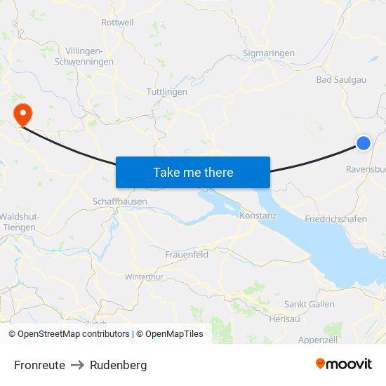 Fronreute to Rudenberg map