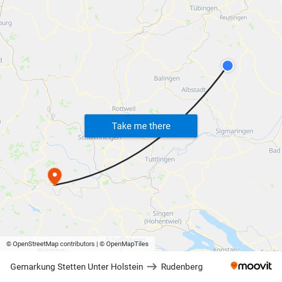 Gemarkung Stetten Unter Holstein to Rudenberg map