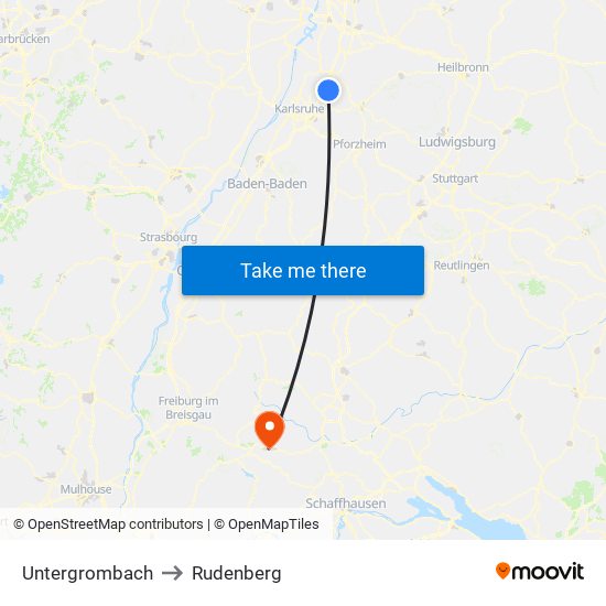 Untergrombach to Rudenberg map