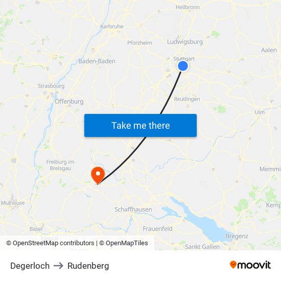 Degerloch to Rudenberg map