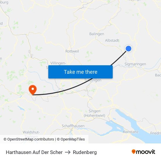 Harthausen Auf Der Scher to Rudenberg map