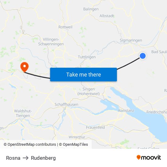 Rosna to Rudenberg map