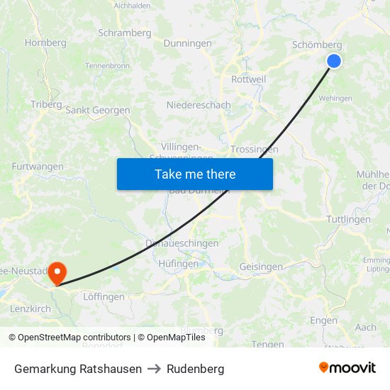 Gemarkung Ratshausen to Rudenberg map