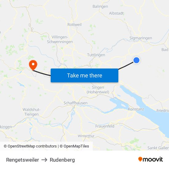 Rengetsweiler to Rudenberg map